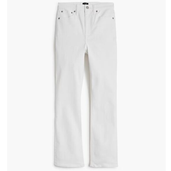 NWT J. Crew Factory Flare Crop High-Rise White Jean in Signature Stretch Size 31 - Picture 1 of 7